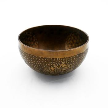 Kleine Klangschale Nr.33 Nepal, Planetentonschale: Wasserstoffgamma von der Seite