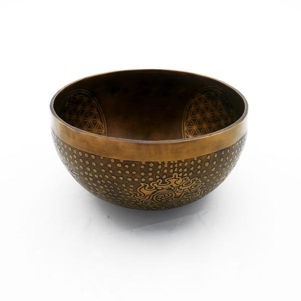 Kleine Klangschale Nr.33 Nepal, Planetentonschale: Wasserstoffgamma von der Seite